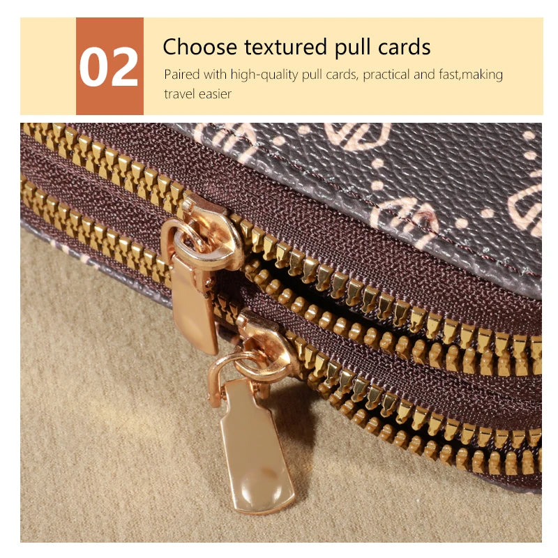 Chic Vintage Zippered Card Holder Wallet for Women - Secure Multi-Card Slots, Fashionable Faux Leather with Coin PurseLuxurious
