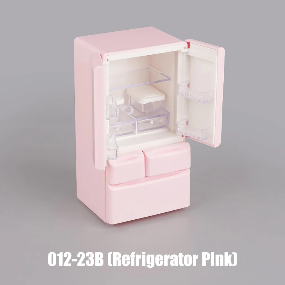 Dollhouse Furniture Kitchen Play Set Miniature Refrigerator 1:12 Mini Food Living Room Sofa Set Pretend Play Accessores Toy by Smarsty