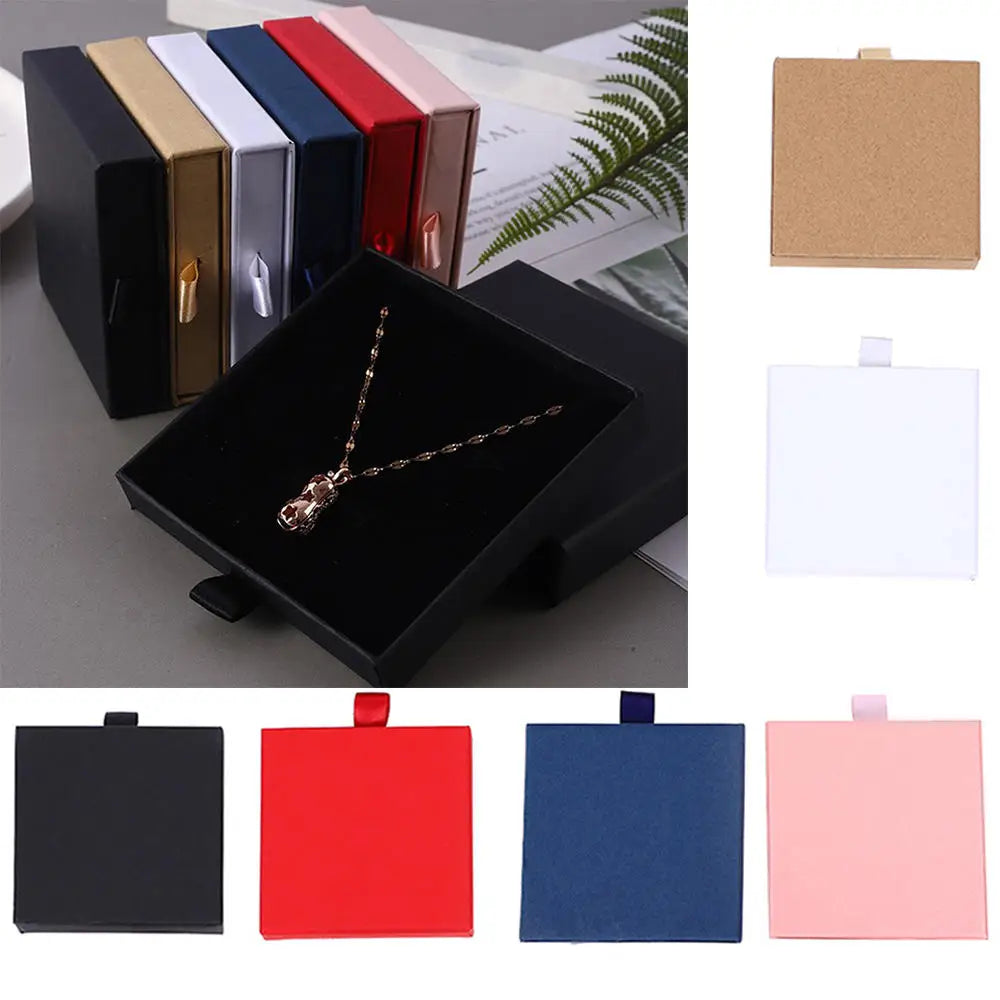 Thick Kraft Paper Jewelry Box With Sponge Insert - Smarsty