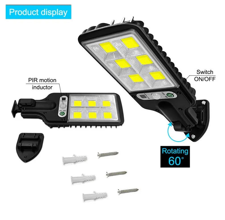 Solar LED Wall Lamp with Human Body Sensor for Outdoor Use - Smarsty