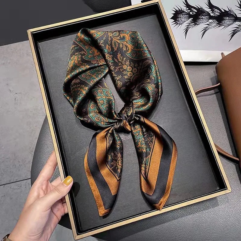 Luxury Women Silk Leopard Print Scarf Soft Satin Wrap - Smarsty