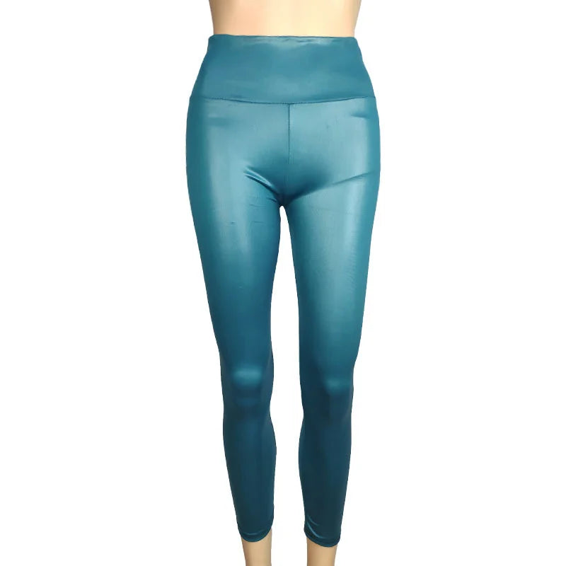 Autumn And Winter New Season Wearable Women's Tight Pants With High Waist And Sexy Faux Leather Texture Long Pants With Leggings - Smarsty