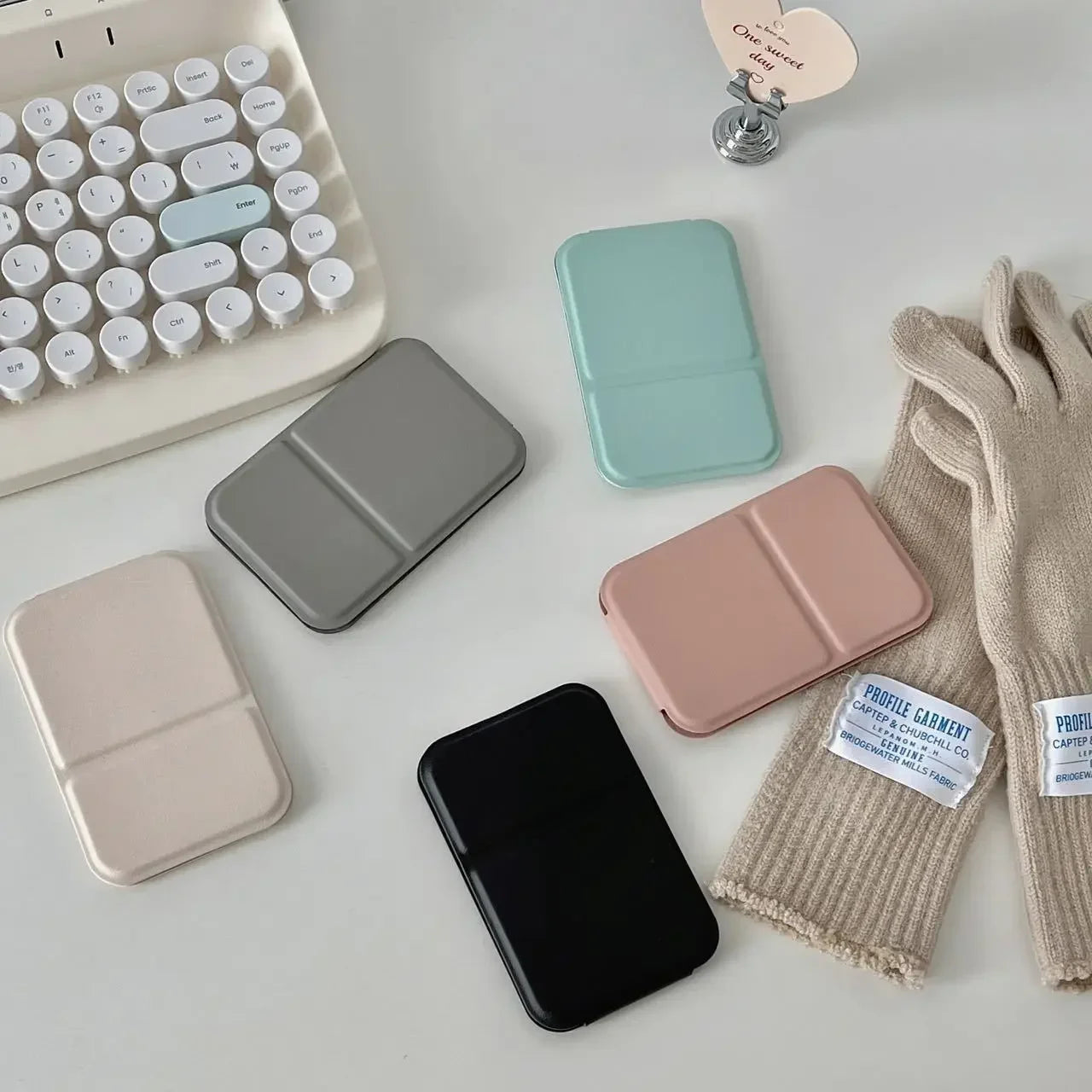 Portable Foldable Makeup Mirror with PU Leather Case - Smarsty