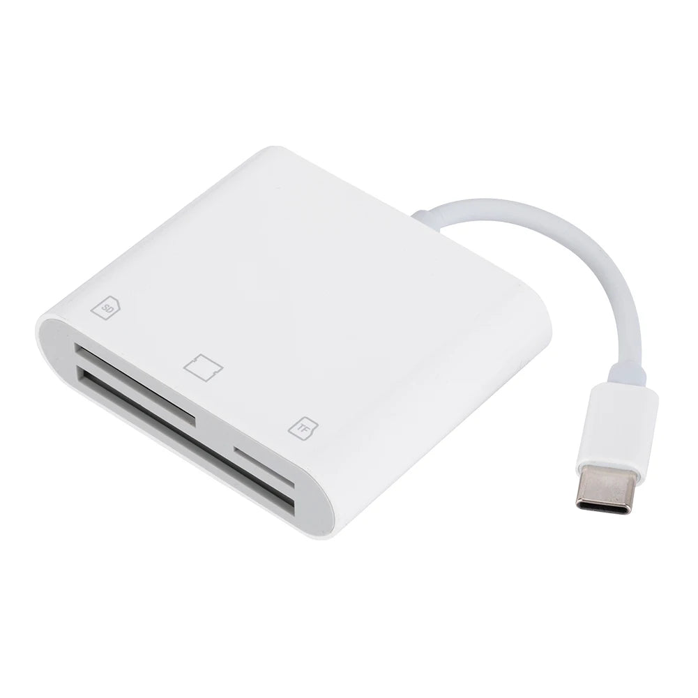 3 in 1 Type-C To SD/TF/CF Memory Card Adapter SD Card Reader Memory Card Reader for iPad iPhone 15 MacBook and More USB-C Device