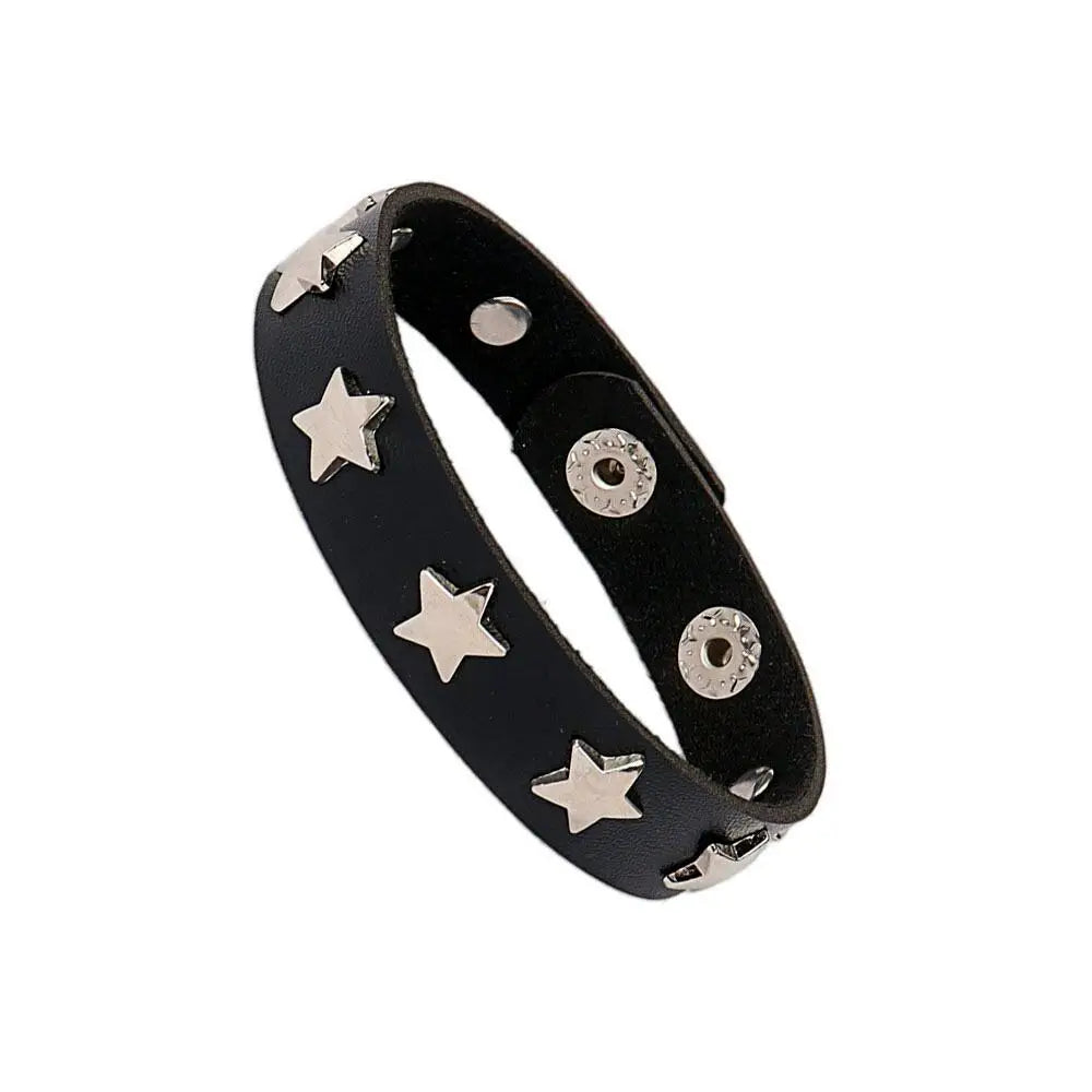 Punk Dark PU Chain Bracelet Multi Layered Fashion Jewelry - Smarsty