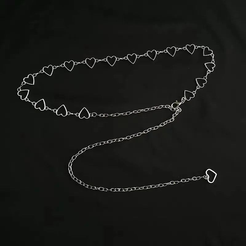 Women High Waist Metal Chain Belt with Crystals - Smarsty