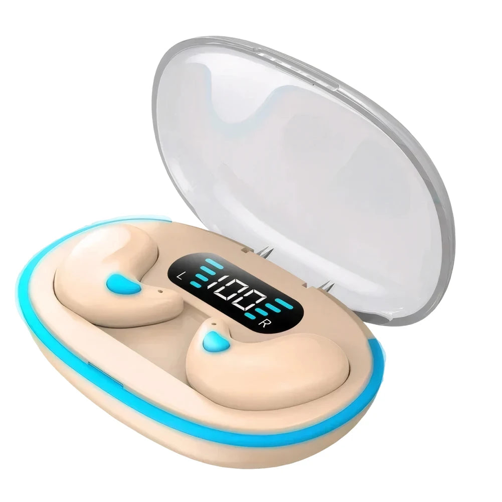 BT 5.3 Invisible Sleep Earphones Touch Control Sense-Free Micro Sleep Earbuds IPX5 Waterproof Open Ear Headsets for Better Sleep
