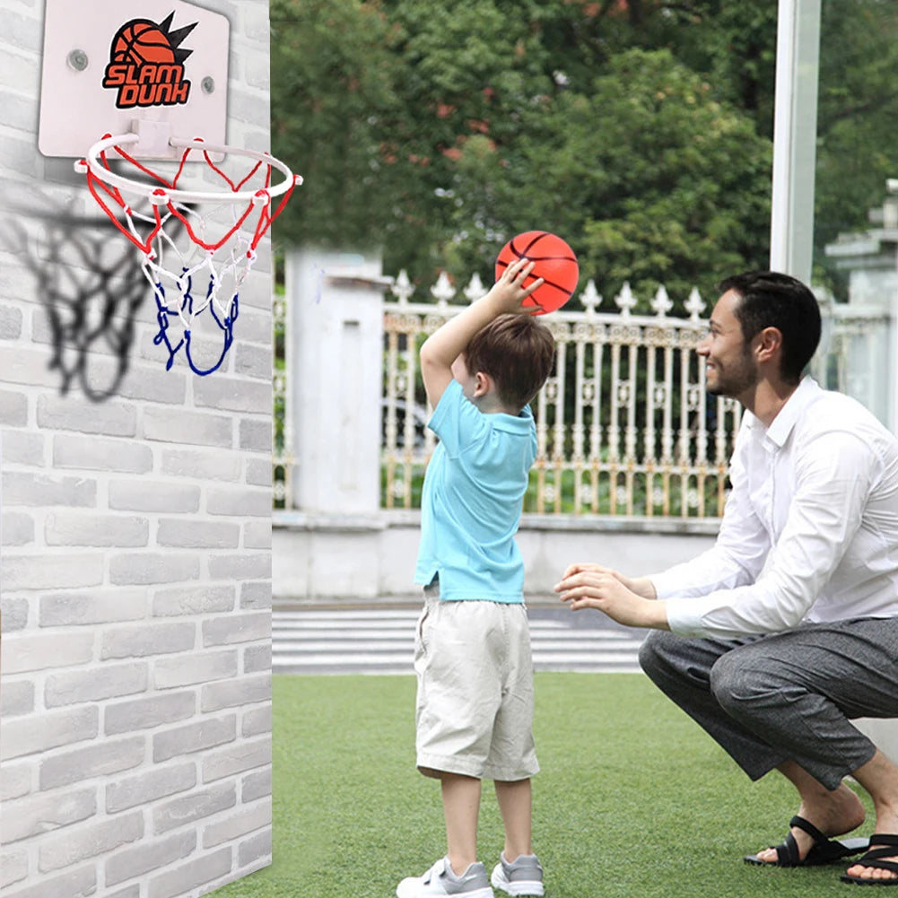 1-5Set Mini Basketball Hoop Set With Ball And Inflatable Kids Funny Game Home Sports Wall Hanging Basket Pump For Indoor Outdoor - Smarsty