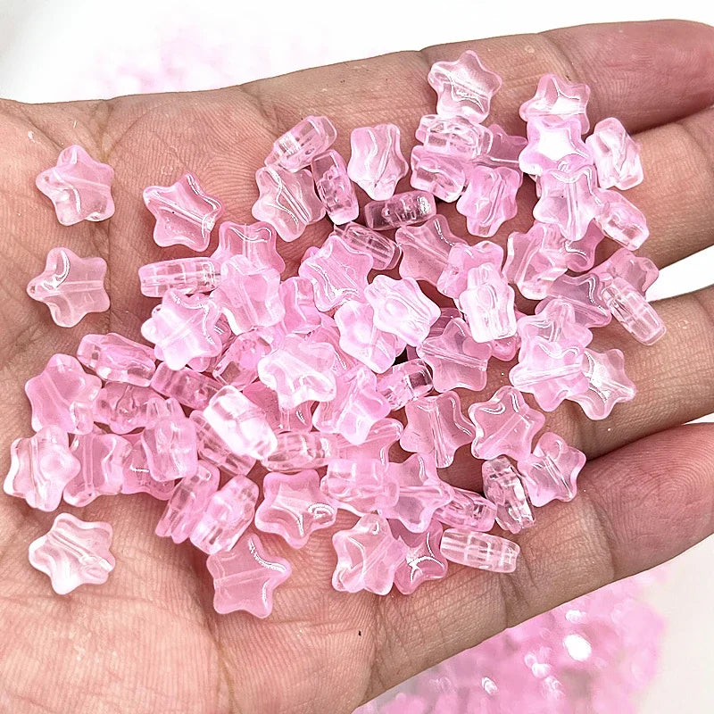 8mm Star Matte Glass Beads for Jewelry Making - Smarsty