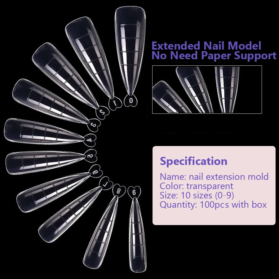 100Pcs Clear Nail Extension Forms For Quick Manicure - Smarsty