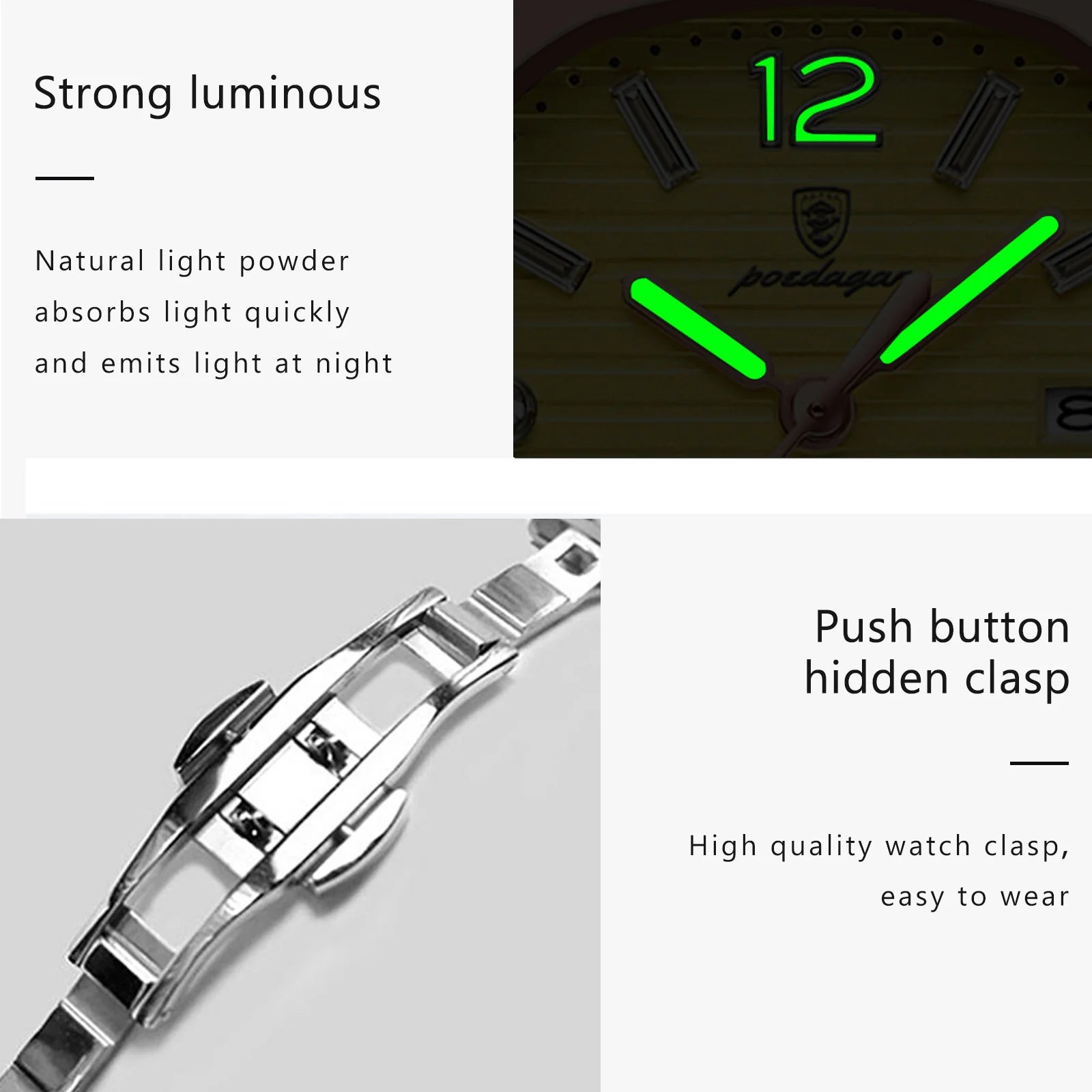 POEDAGAR Luxury Square Watch For Woman Luminous Waterproof Date Ladies Watch Elegant Women's Quartz Watches Simple Female Clock - Smarsty
