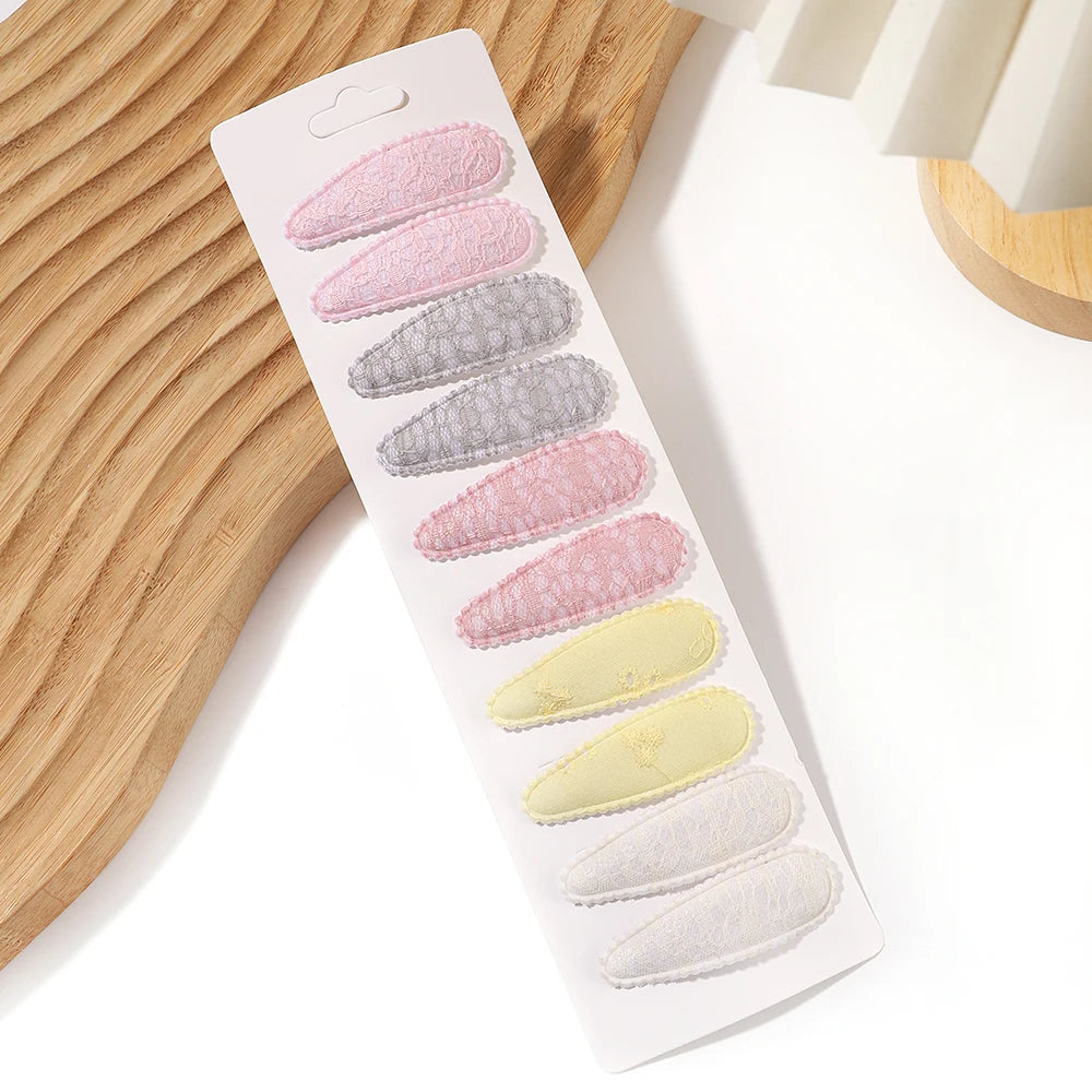 10 Pcs Cotton Alloy Hair Clips for Kids - Smarsty