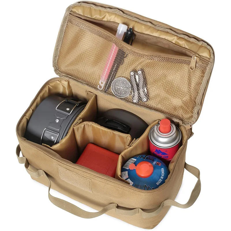 Outdoor Camping Gas Tank Storage Bag Large Capacity Ground Nail Tool Bag Gas Canister Picnic Cookware Utensils Kit Bag - Smarsty