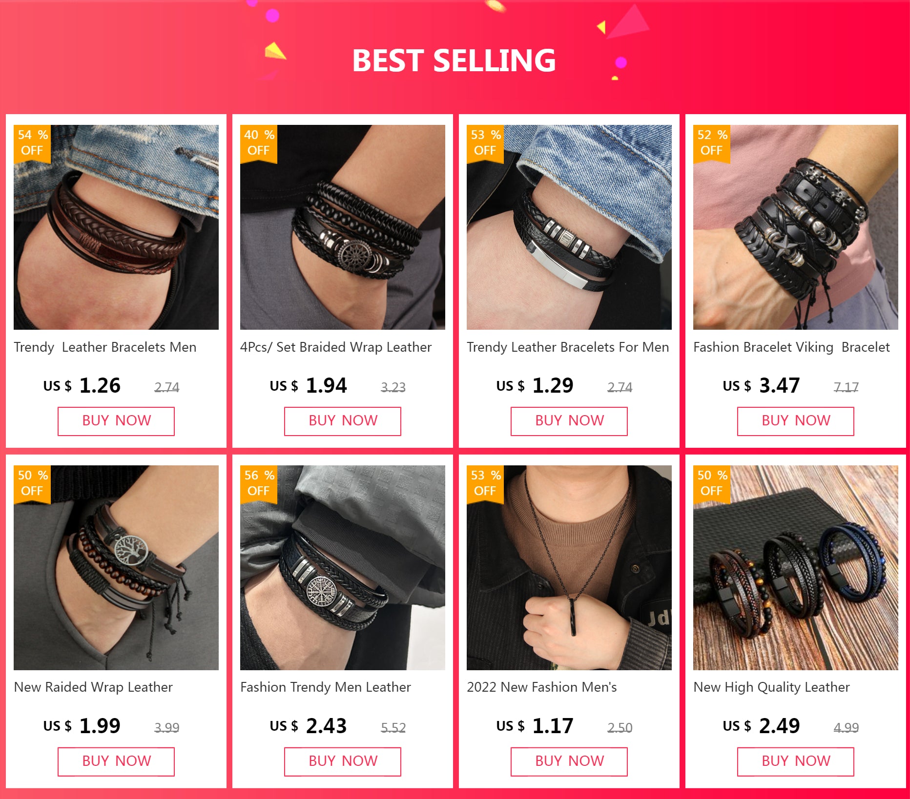 Men’s Leather Braided Bracelets Vintage Ethnic Wristband - Smarsty