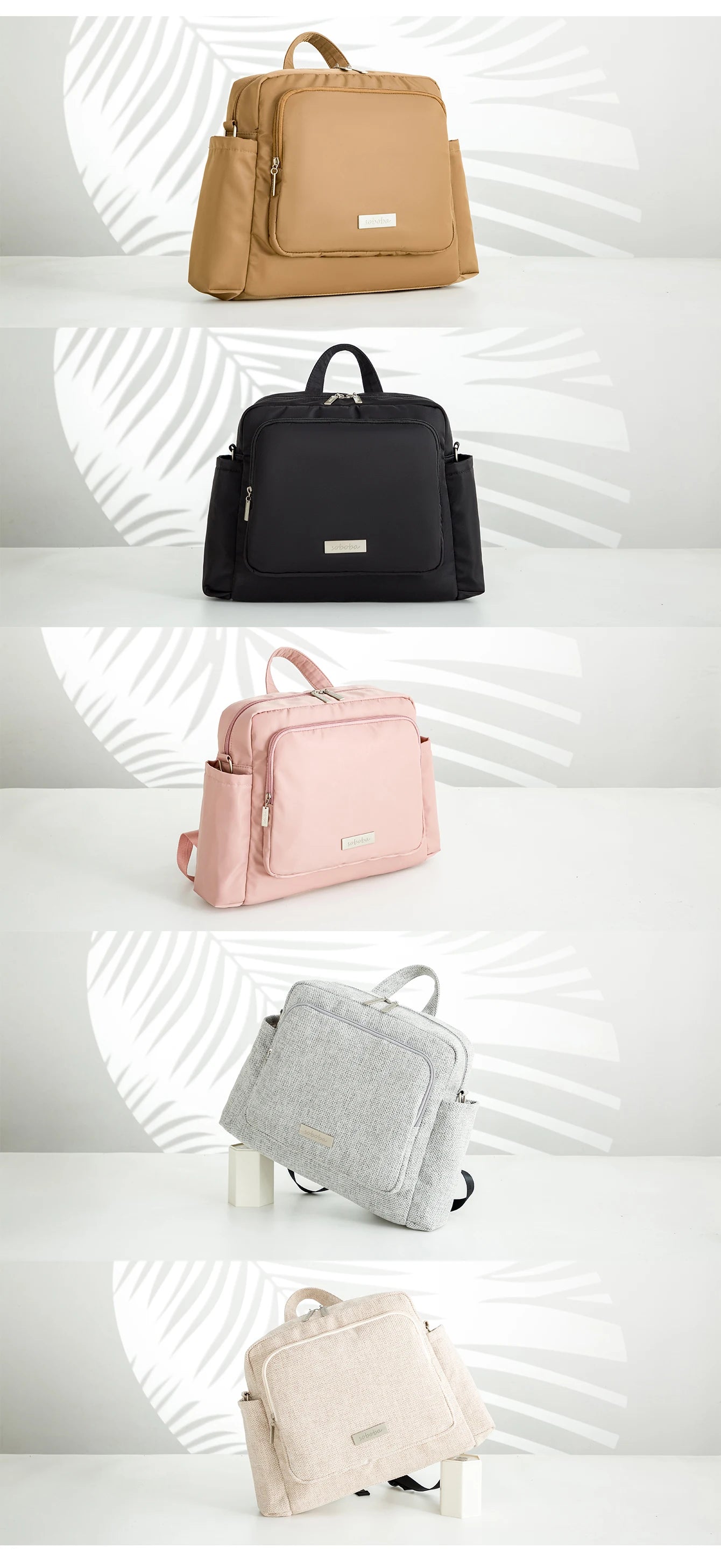 Soboba 2023 New Diaper Bags for Mother Waterproof Large Capacity Solid Polyester Diaper Backpacks Travel Bag for Newborn Baby by Smarsty