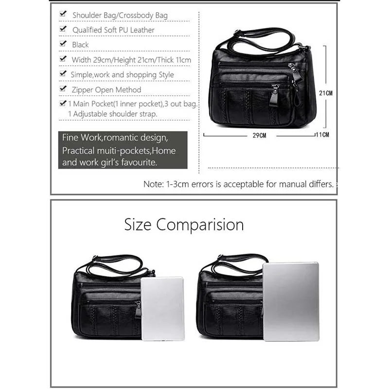 Korean Handbag Designer Leather Crossbody Bag for Women - Smarsty