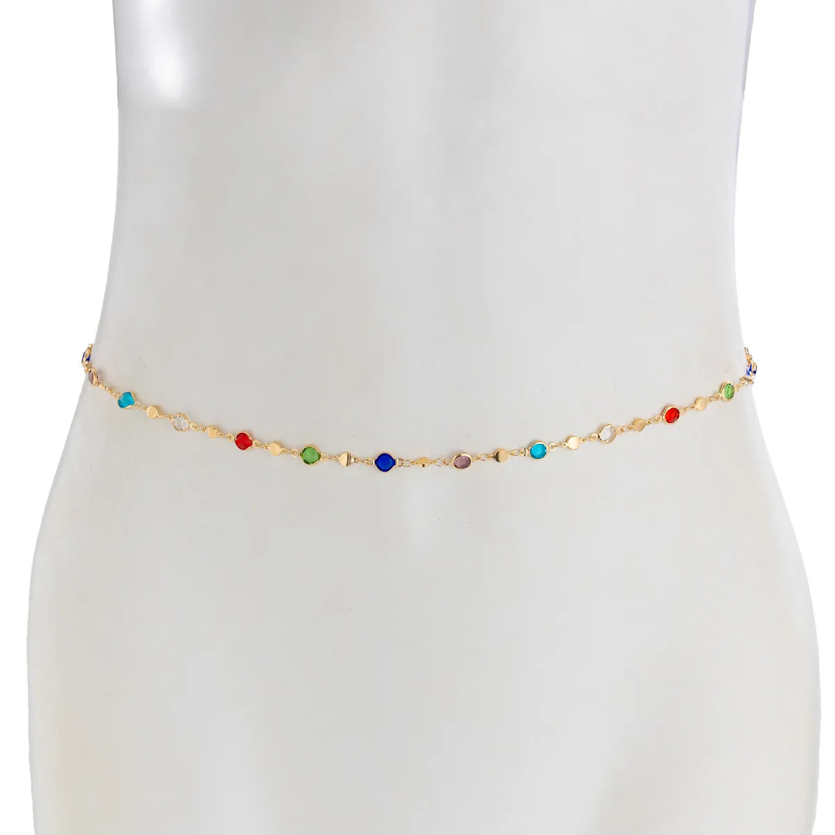 Fashion Colored Glass Crystal Waist Chain for Women - Smarsty