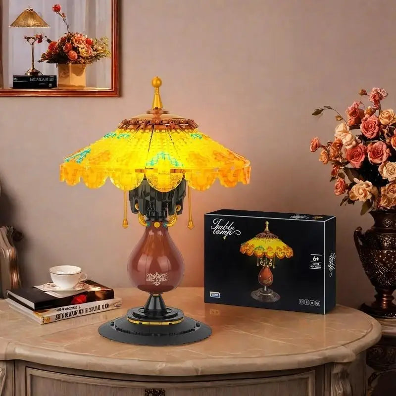 Ideas Table Lamp Mini Building Block Set, Creative Retro-Style Table Lamp Model