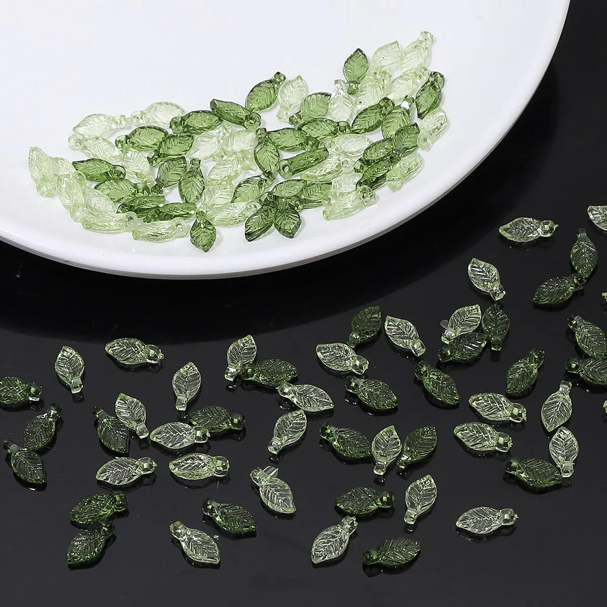 100pcs Acrylic Leaf Beads For DIY Handmade Jewelry Craft - Smarsty