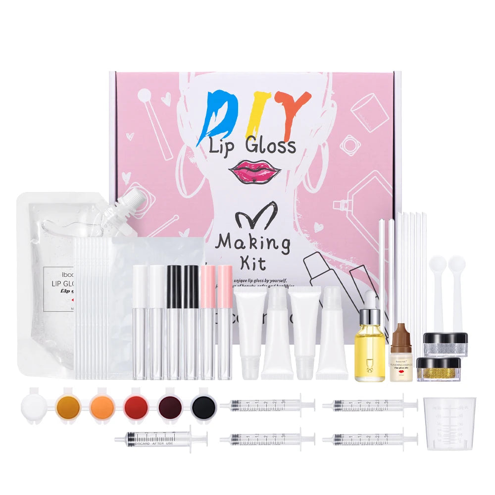 DIY Lip Gloss Making Kit Moisturizing Lip Gloss Base Diy Raw Material Tool Kit Shiny Glitter Lip Tints Glaze Handmade Cosmetics