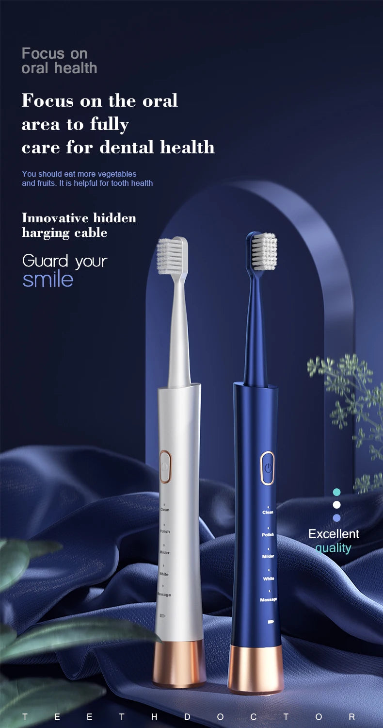 Sonic Electric Toothbrush with Type-C Charging and 5 Gear Modes - Smarsty