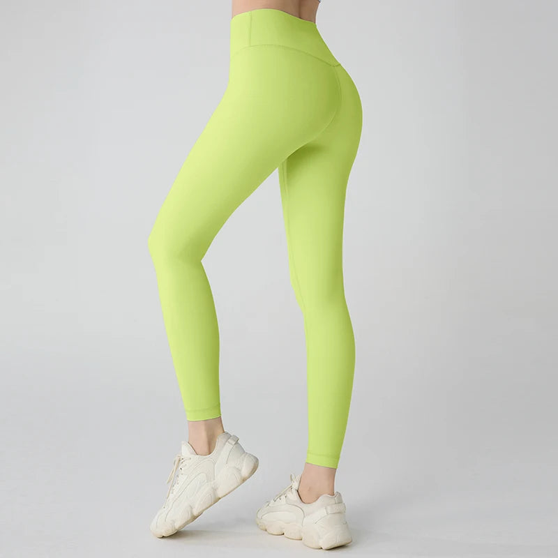 Naked feeling Yoga Leggings Women High Waisted Hip Lifting Fitness Leggings Running Cycling Pants Breathable Sports Leggings - Smarsty