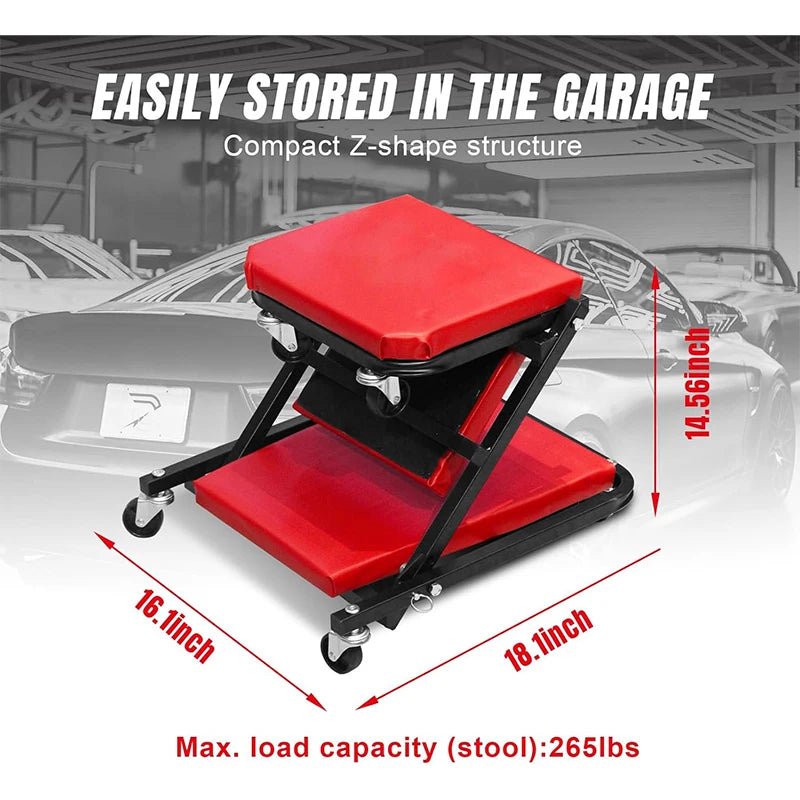 Rolling Creeper Durable Knee Pads with Full 360 Degree Turn Casters and Tool Tray, Swivel Castors Comfortable cushioning kneelin