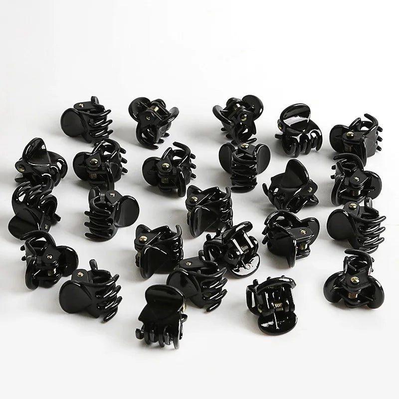 Mini Hair Claw Clips Small Black Transparent Secure - Smarsty