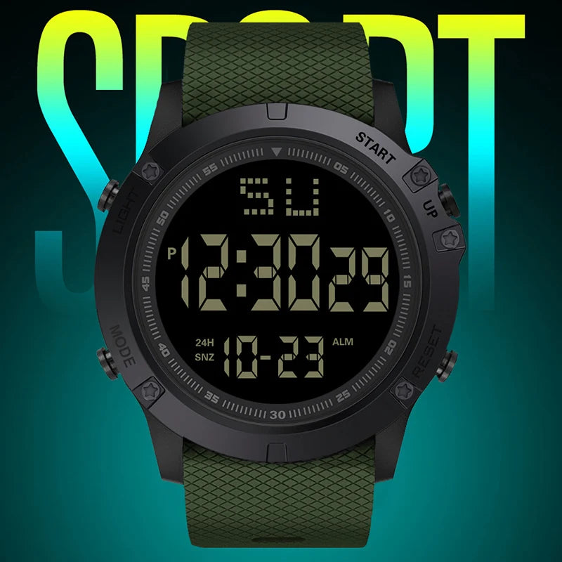 Men's Waterproof Sports Watch with LED Display and Stopwatch - Smarsty