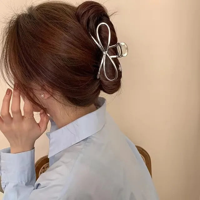 Elegant Geometric Hair Claw Clips Gold Silver Finish - Smarsty