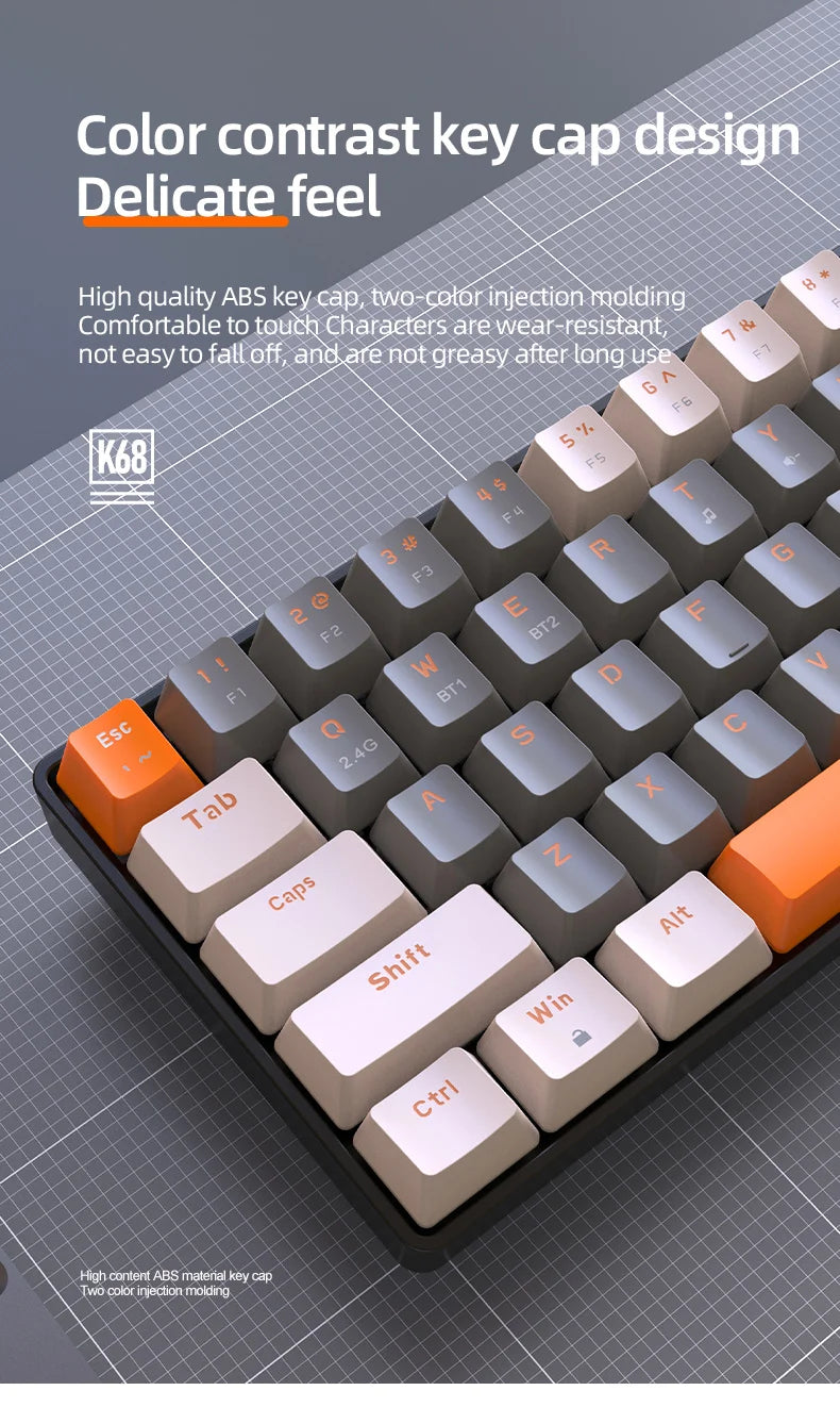 Wireless 60 Percent Mechanical Keyboard Bluetooth Hot Swap