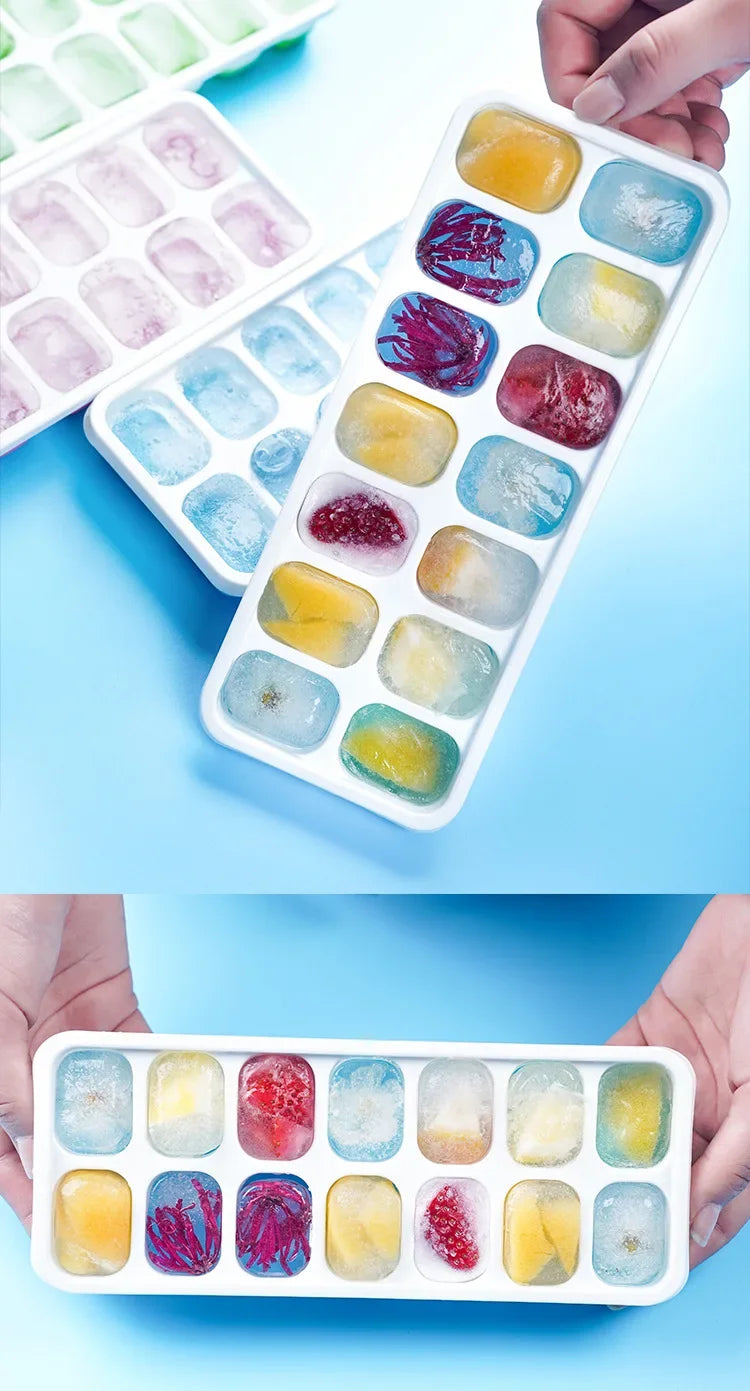 14 Grid Ice Cube Tray Silicone Mold Square Ice Cube Tray Mold Ice Cube Maker Non-toxic Durable Bar Pub Wine Ice Blocks Maker - Smarsty