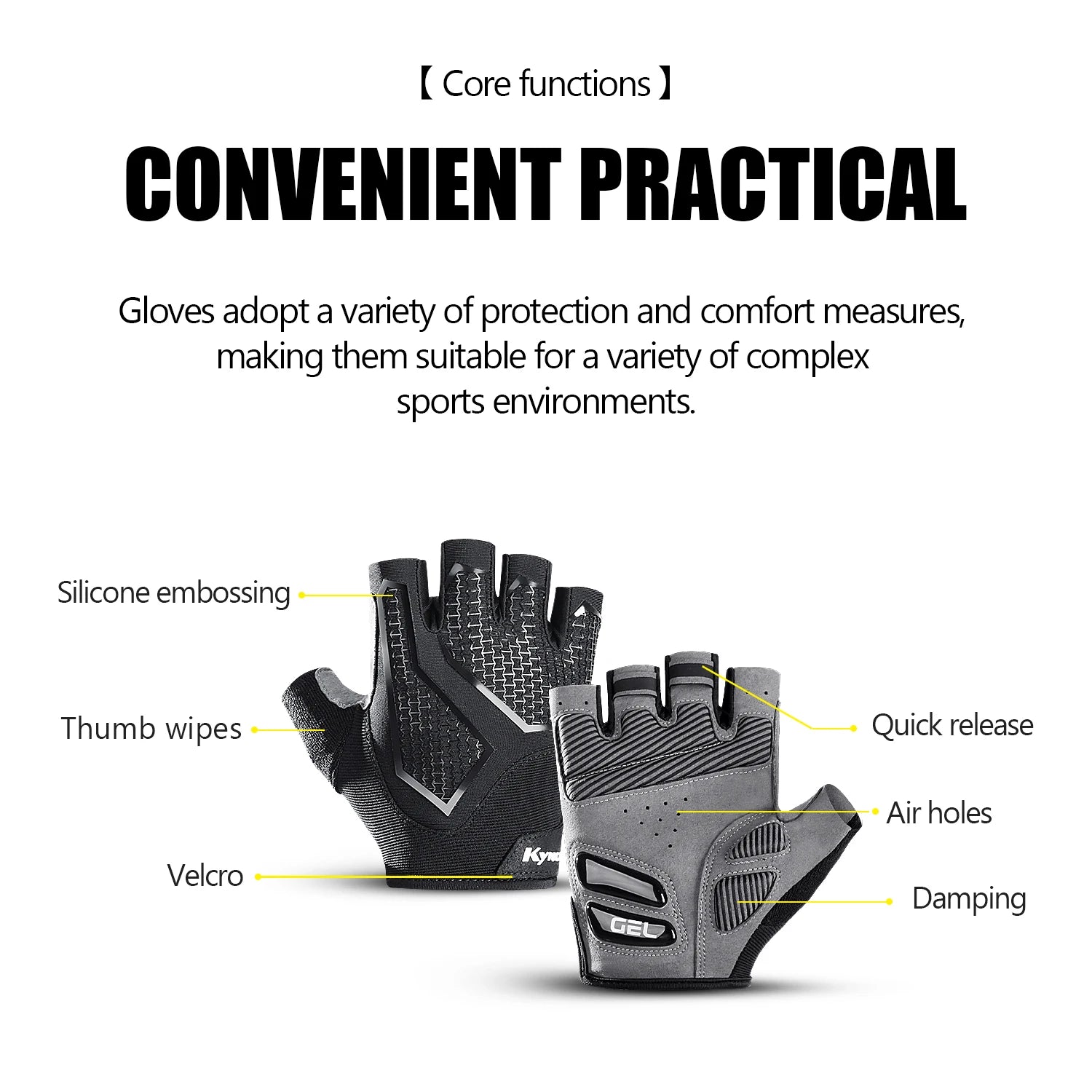 Breathable Half Finger Cycling Gloves Anti Slip Gel Pads - Smarsty