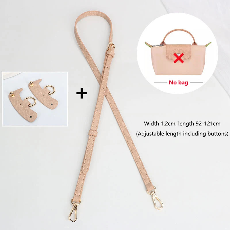 1 Set Bag Strap For Longchamp Mini Punch-free Genuine Leather Shoulder Strap Set Transformation Crossbody Strap Bag Accessories