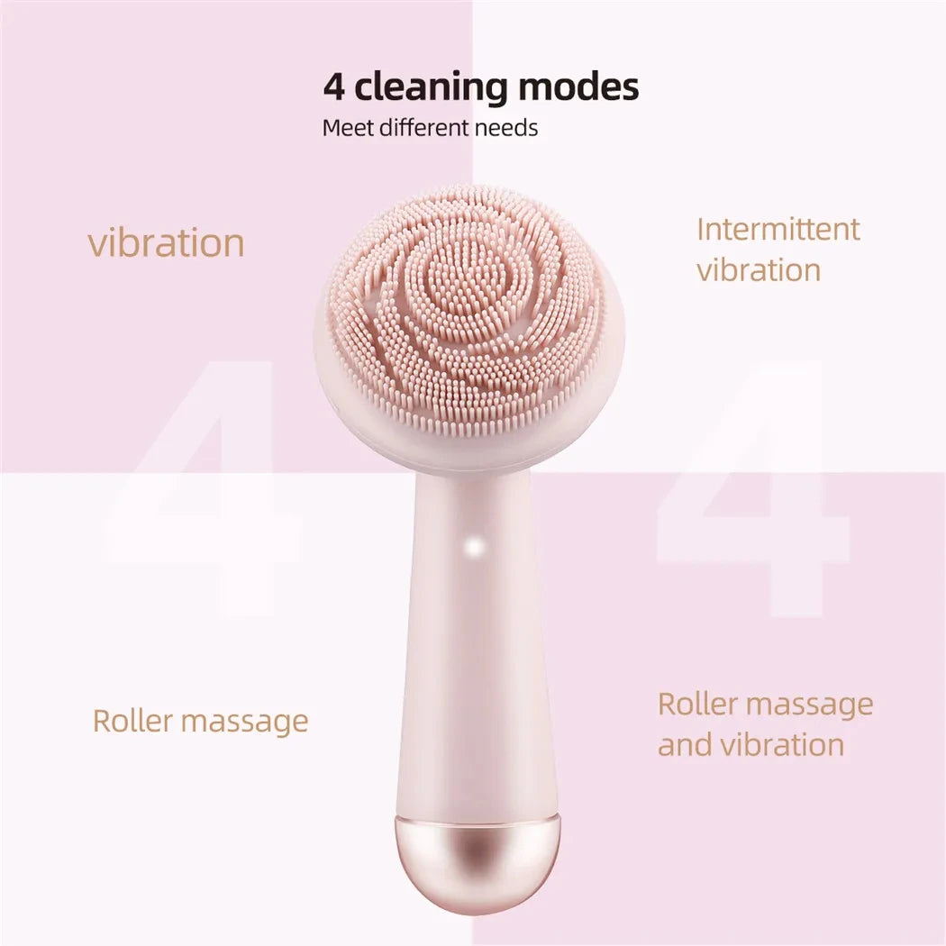 Electric Silicone Facial Brush with Vibration Massage - Smarsty