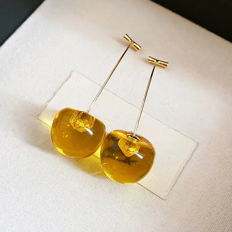 Delicate Sweet Red Cherry Drop Earrings for Women Fashion - Smarsty