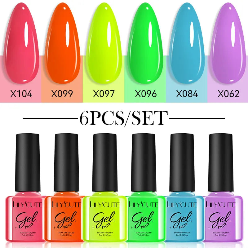 LILYCUTE 6 Piece Coffee Gel Nail Polish Set - Smarsty