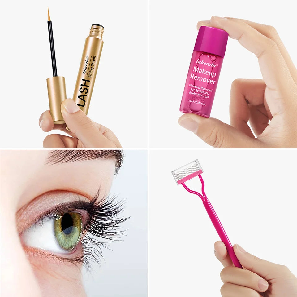 Lash & Brow Set Eyebrow Eyelash Growth Serum Peptide Mascara Eyelash Eyebrow Longer Fuller Thicker Curling Lash Eye Care Makeup