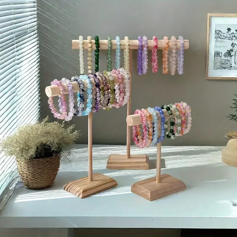 Solid Wood Jewelry Display Stand for Bracelets and Necklaces - Smarsty