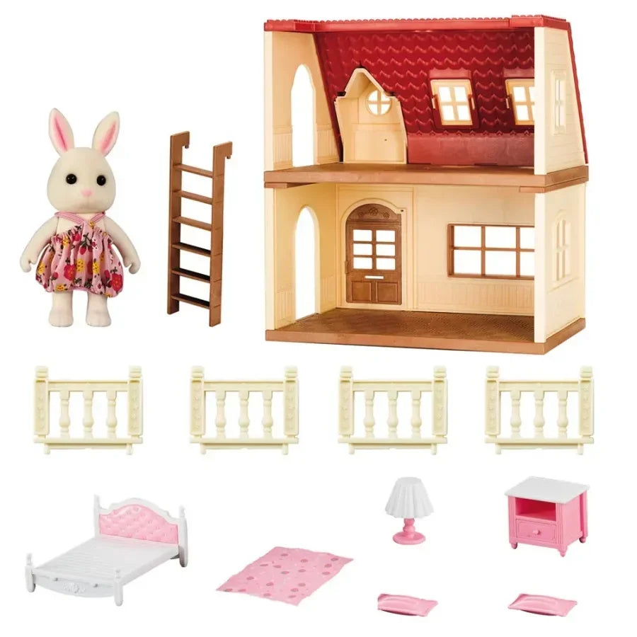 New Simulation Room Forest Family Small West House Rabbit Animal Model Girl Doll House Furniture Double Storey Villa Toys Gifts by Smarsty