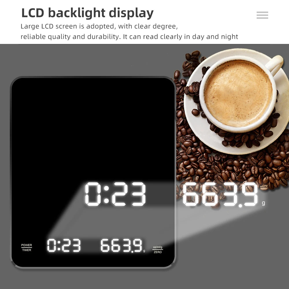 High Precision Digital Coffee Scale with Timer - Smarsty