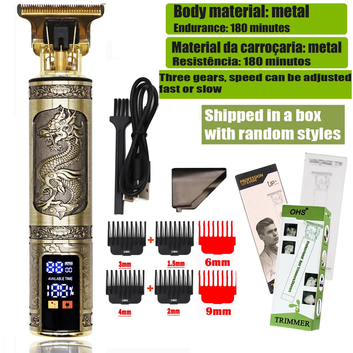 T9 Hair Clipper Repair Beard Shaving Body Hair Trimmer Clippers Electric Machine Men Haircut Machine 0mm Barber Shaver - Smarsty
