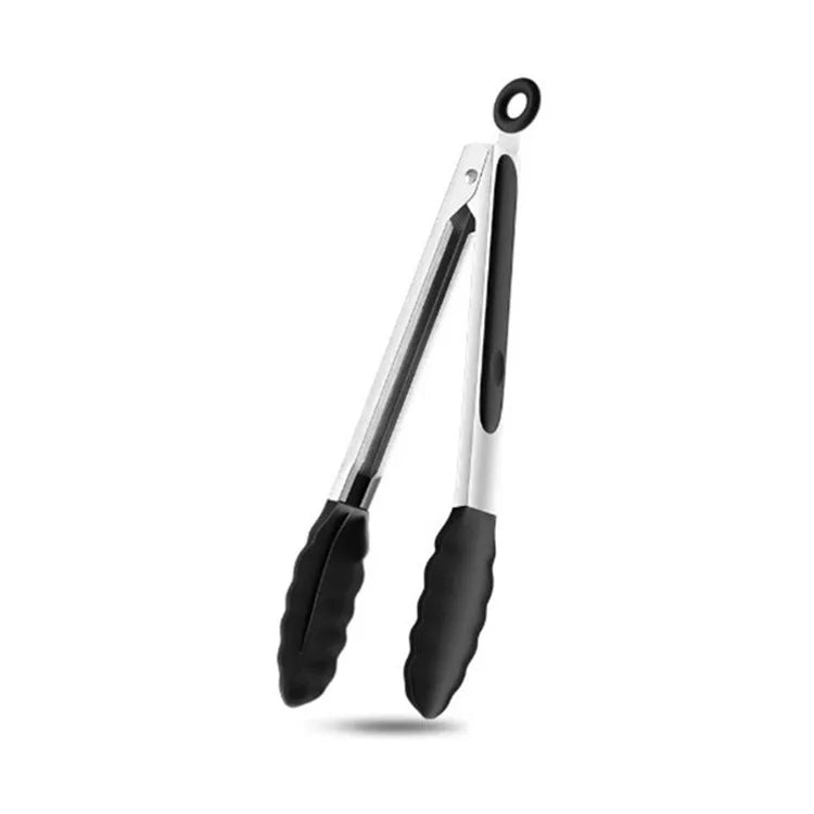 Black Silicone Food Tongs for Easy Cooking and Grilling - Smarsty