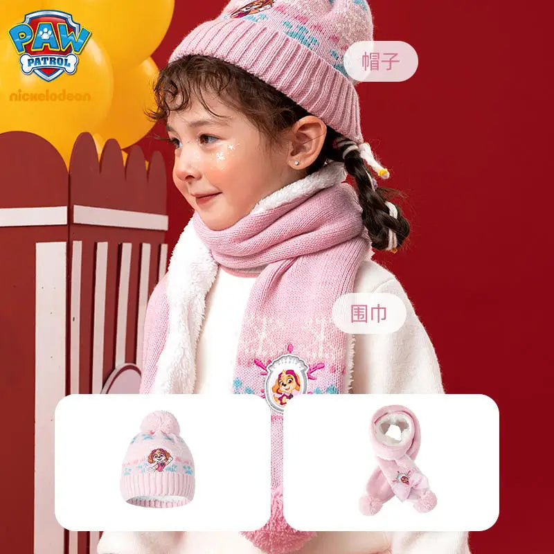 Kids Cartoon Winter Hat Scarf Set With Gloves Warmth - Smarsty