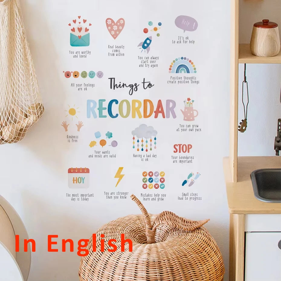 Spanish English Wall Sticker Art for Kids Rooms - Smarsty