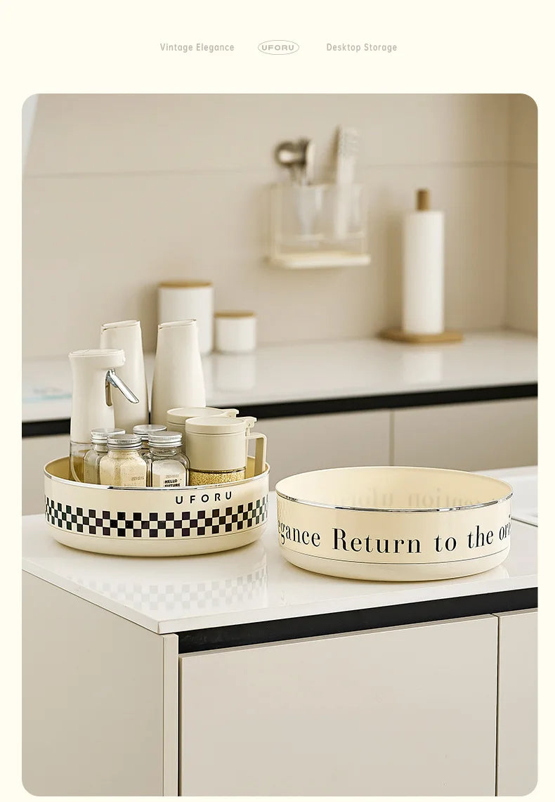 Multifunctional Adjustable Kitchen Rack, Large Capacity Condiment Box Storage , Plastic Material Tabletop Fruit Platter