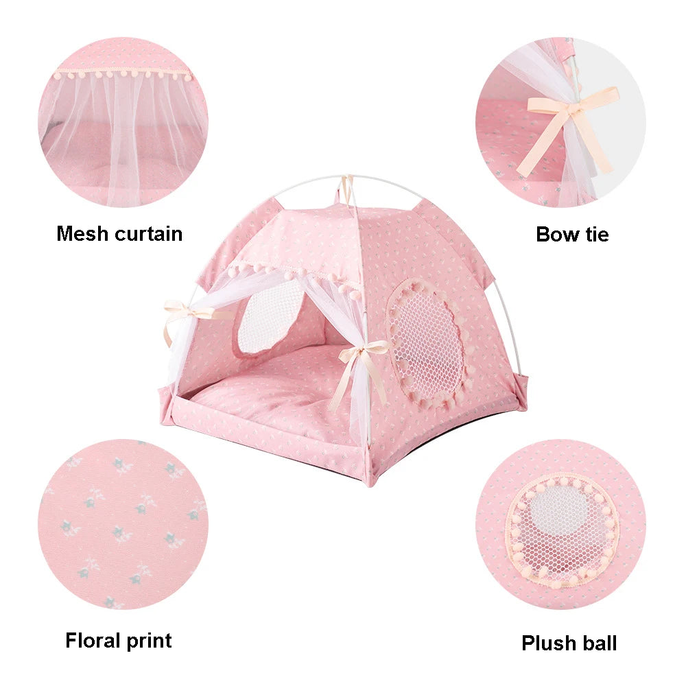 Foldable Cat Tent Bed for All Seasons - Smarsty