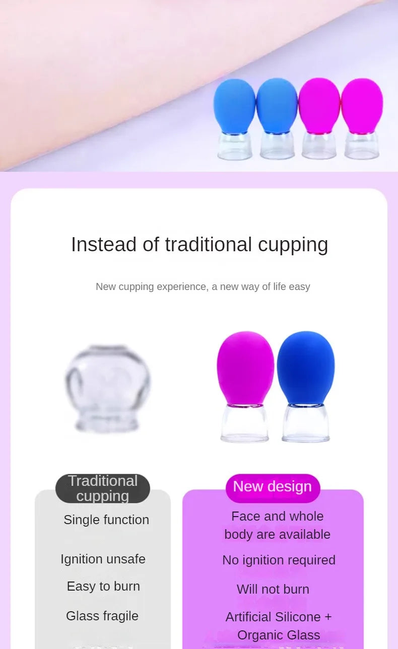 Silicone Cupping Massage Set for Anti-Aging Treatment - Smarsty
