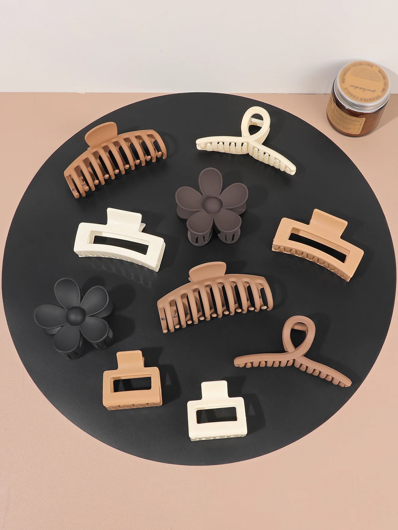 Neutral Color Large Matte Hair Claw Clips Strong Hold - Smarsty