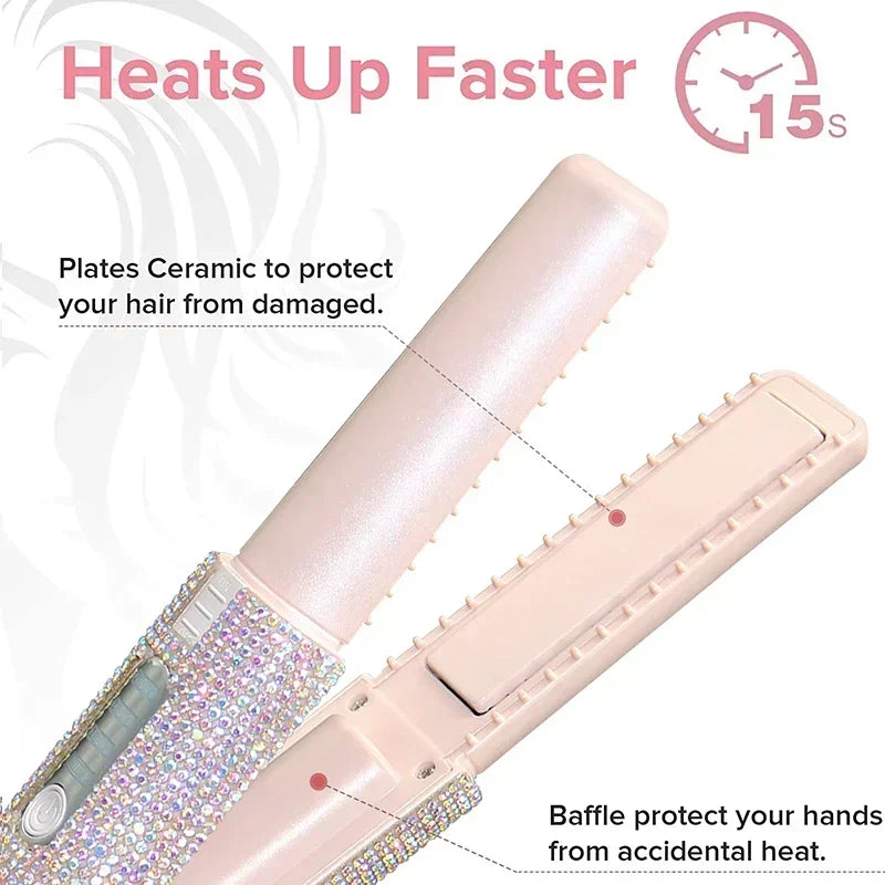 2 in 1 Wireless Hair Straightener and Curler Brush - Smarsty